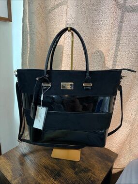 David Jones Women's Tote with Patent Trim